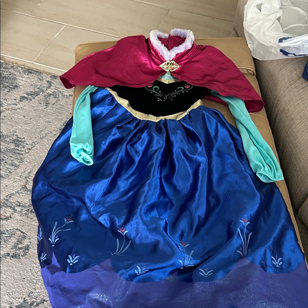 Didney Princess Anna from Frozen Costume with Cape - Blue and Pink